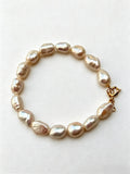 Natural Baroque Freshwater Pearl Beaded Bracelet, Irregular Real Pearl Bracelet for Women Daily Commute Wear