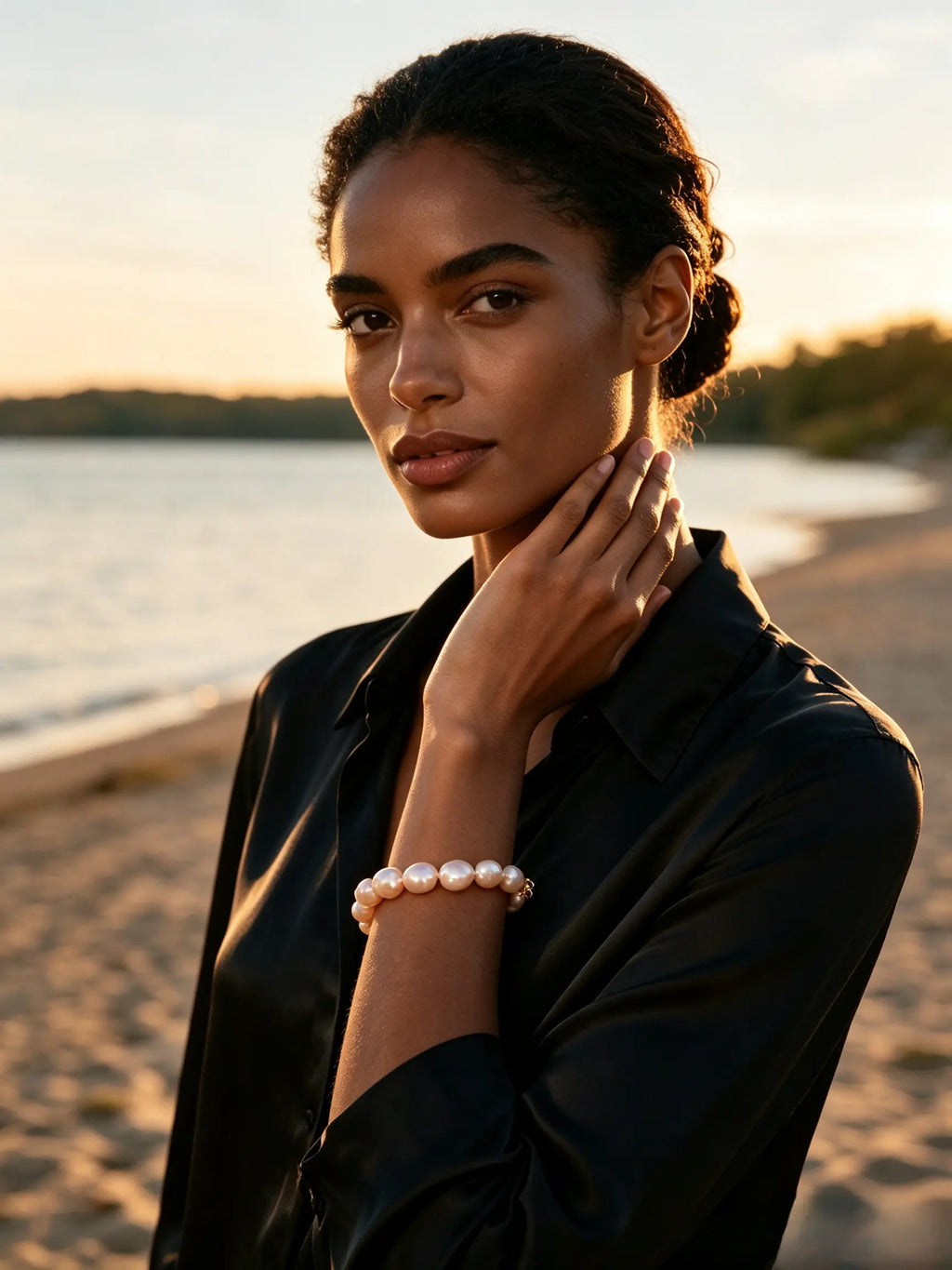 Natural Baroque Freshwater Pearl Beaded Bracelet, Irregular Real Pearl Bracelet for Women Daily Commute Wear