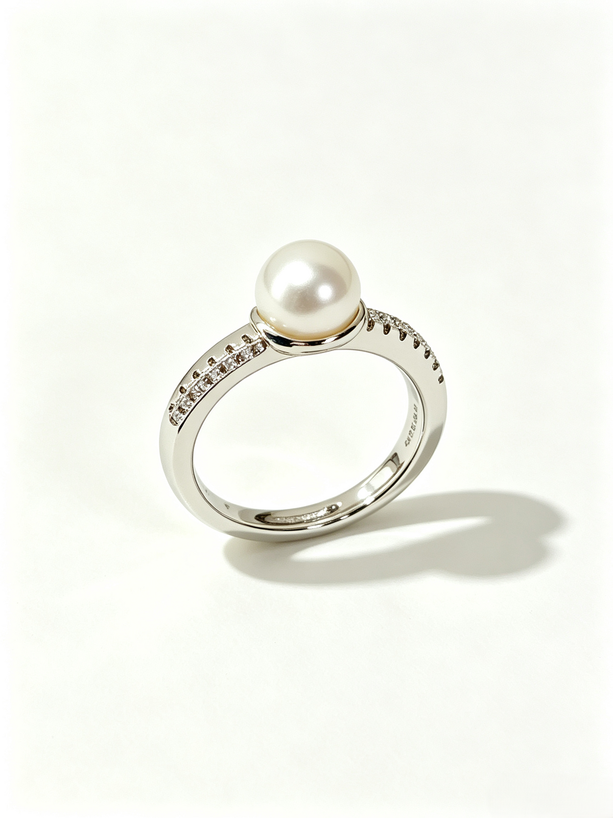 18K Gold Plated Natural Freshwater Pearl Open Ring, Sophisticated Minimal Zircon Accent Single Pearl Ring for Women