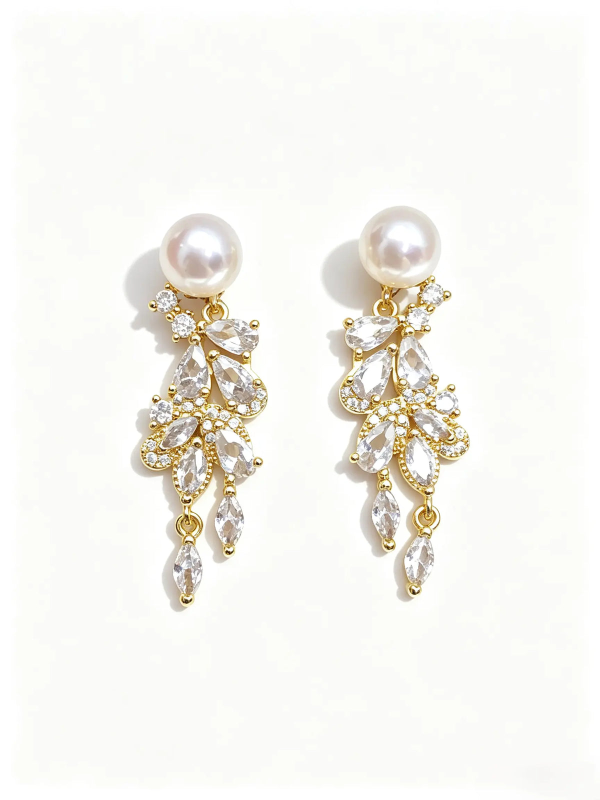 Natural Freshwater Pearl Drop Earrings, Sophisticated Sparkling Evening Dangle Earrings for Women