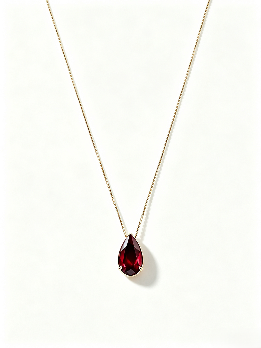 Teardrop Birthstone Pendant Necklace, Multi‑Color Cubic Zirconia Waterproof Hypoallergenic Stainless Steel Necklace for Women
