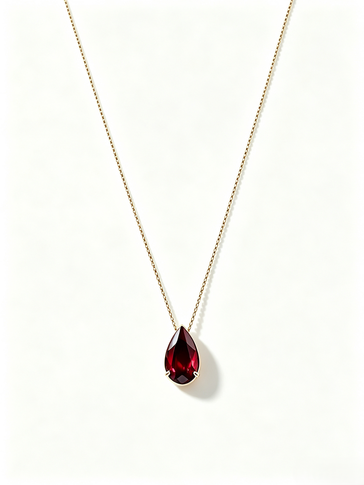 Teardrop Birthstone Pendant Necklace, Multi‑Color Cubic Zirconia Waterproof Hypoallergenic Stainless Steel Necklace for Women