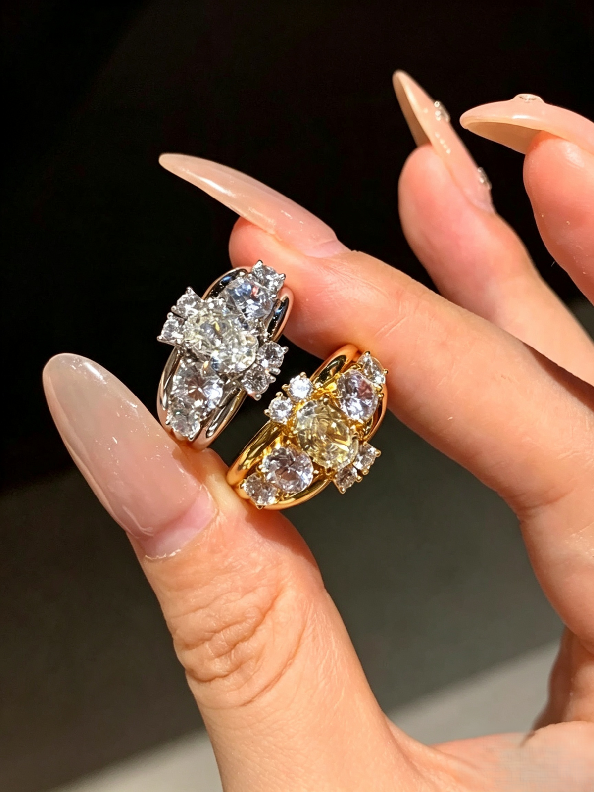 Quiet Luxury Vintage French Oval Stone Stackable Statement Ring