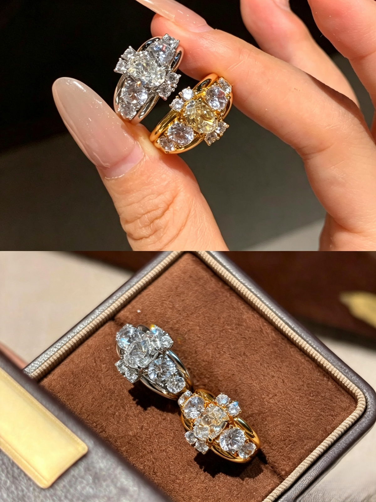 Quiet Luxury Vintage French Oval Stone Stackable Statement Ring